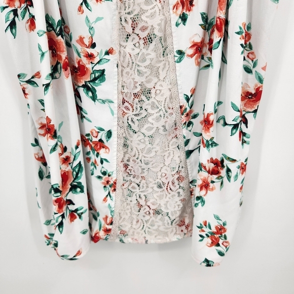 Torrid Lace Cami Georgette White Floral Plus Size 5X Sleeveless Tamk Top - Picture 4 of 7